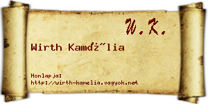 Wirth Kamélia névjegykártya